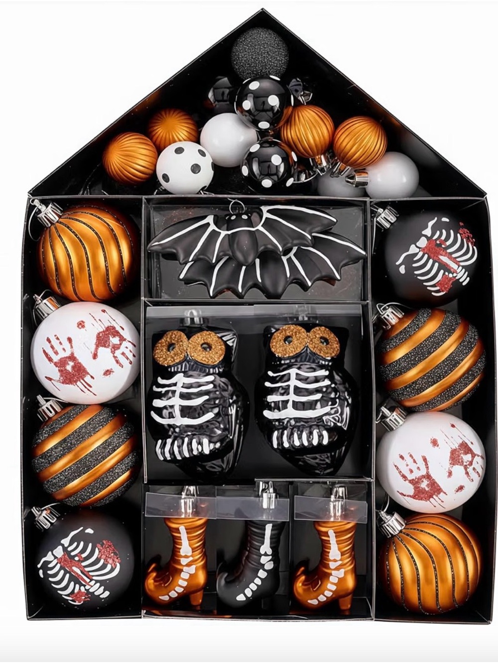 Halloween Spooky Ornament Set - Decorative Home Party Supplies, 40 pieces